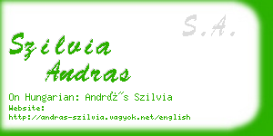 szilvia andras business card